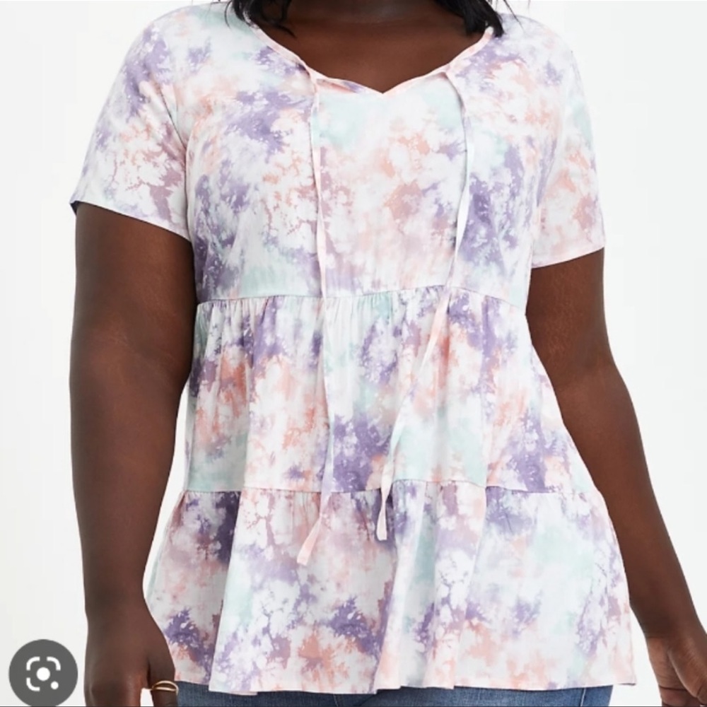 Torrid size 3x short sleeve top pink and purple